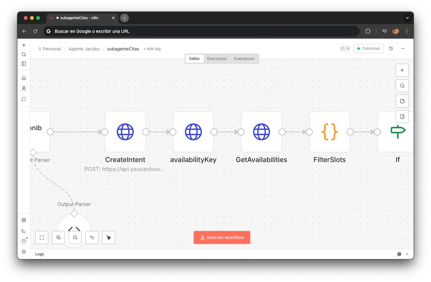 YCBM API pipeline in n8n: 3 sequential HTTP requests