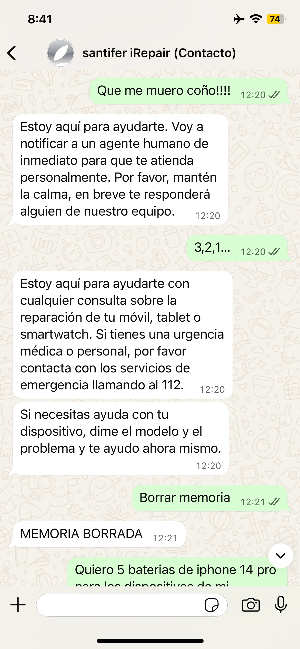 BORRAR MEMORIA command: full conversational buffer reset