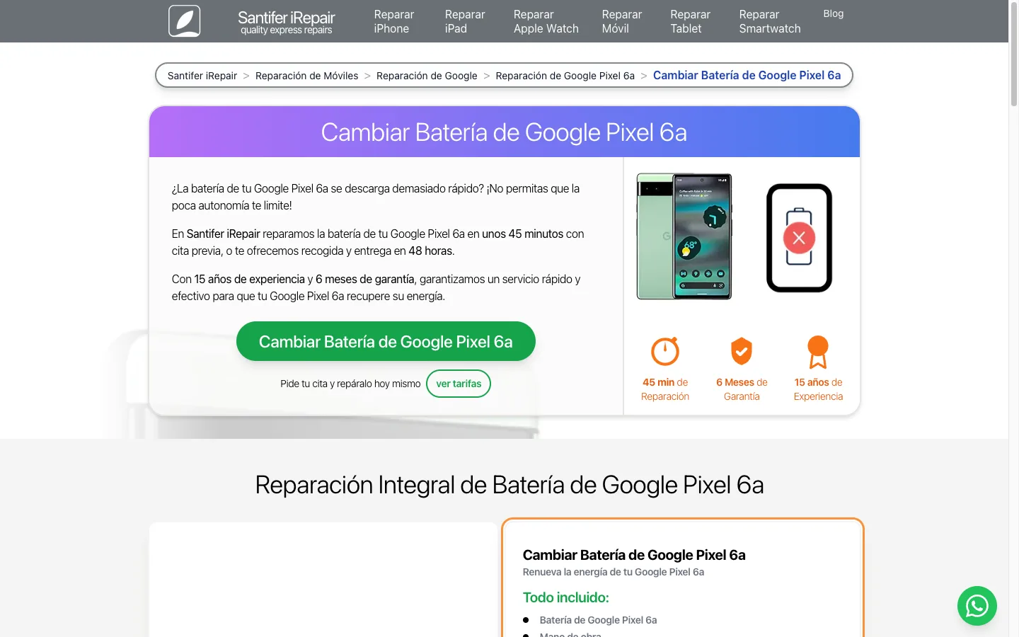 Repair page hero on santiferirepair.es